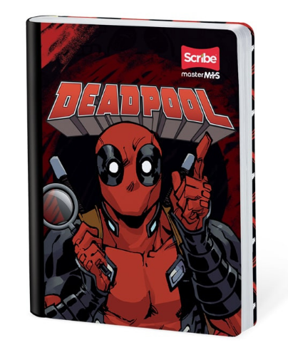 Cuaderno Cosido 100h Cuadros DEADPOOL