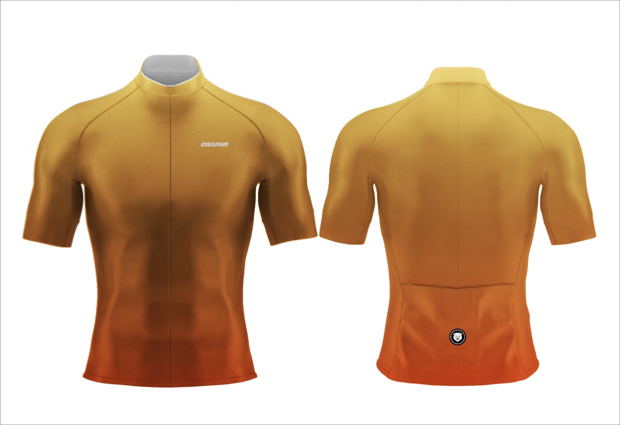 JERSEY PARA CICLISMO M CORTA PROF DEGRADE DE AMARILLO INDIO A OCRE