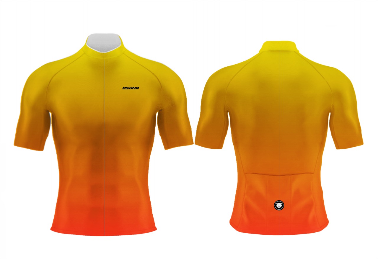 JERSEY PARA CICLISMO M CORTA PROF DEGRADE DE ORO A NARANJA