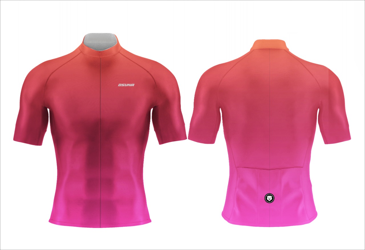 JERSEY PARA CICLISMO M CORTA PROF DEGRADE DE ROJO AMARANTO A MAGENTA