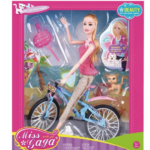 MUÑECA MANIQUI CON BICICLETA Y MASCOTA
