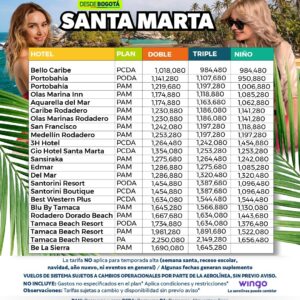 SANTA MARTA TEMPORADA BAJA 4 DIAS