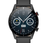 RELOJ SMART WATCH SK8 PLUS-1  PULSO CUERO NEGRO CARGA INALAMBIRCA