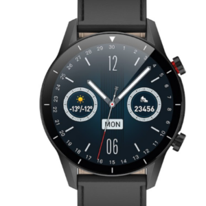 RELOJ SMART WATCH SK8 PLUS-1  PULSO CUERO NEGRO CARGA INALAMBIRCA