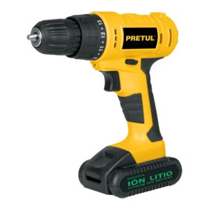 TALADRO INALÁMBRICO 3/8', BATERÍA ION LITIO 20 V, PRETUL"   PRETUL