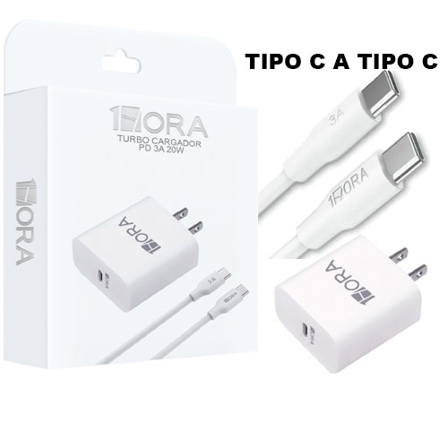 Turbo Cargador PD TIPO C a TIPO C 20W